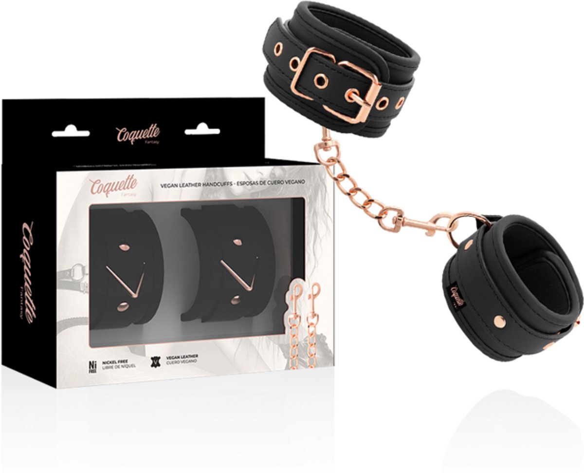 COQUETTE FANTASY | Coquette Fantasy Vegan Leather Handcuffs | Extreme BDSM | Fetish | Sex Toy for Couples | Bondage | BDSM