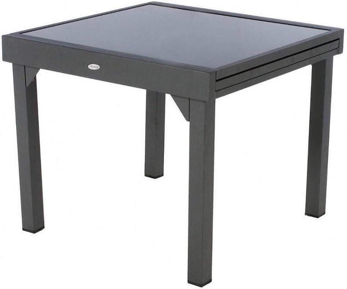 Tuintafel Piazza - Uitschuifbaar - 8 Personen - Aluminium - Grafiet - 90/180 x 90 cm