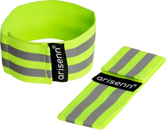 Arisenn® REFLECT Sportarmband met reflecterende strepen voor veilig sporten in het donker - 2 stuks