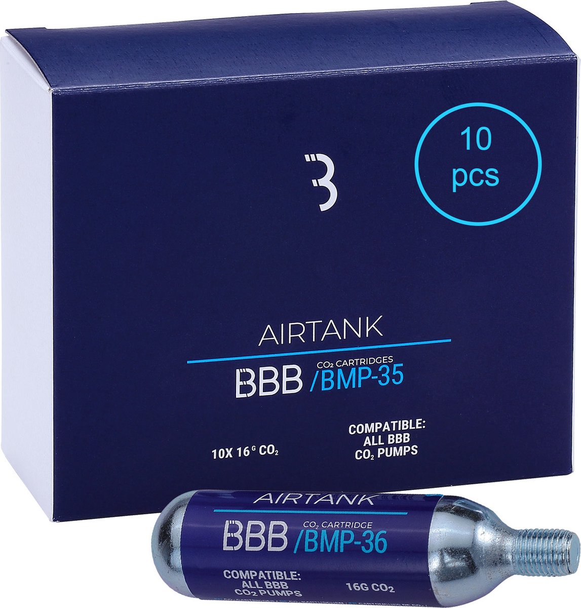 BBB AirTank x Co2 Patronen - Minipomp - Fietspomp C02 Patroon 10 Stuks | bol.com