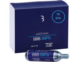 BBB Cycling AirTank Co2 Patronen 16 Gram - Minipomp - Fietspomp C02 Patroon 10 Stuks - Geschikt voor Minipomp - BMP-35