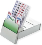 Biddingbox Bridge Partner - Set van 4 stuks - Bridge - Kaartspel - kleur grijs - geplastificeerde kaarten