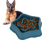 Relaxdays anti-schrokbak voor honden - voerbak - grote en middelgrote honden - 600 ml - blauw