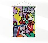 Textielposter Picasso stilleven op een stoel 1931 XL (125 X 90 CM) - Wandkleed - Wanddoek - Wanddecoratie