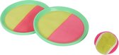 Vangbalspel met klittenband - Roze/Groen - Blauw/Geel - 18,5 cm