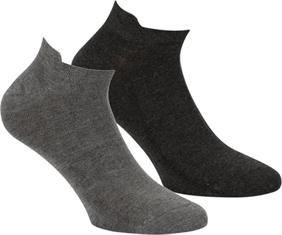 Bamboe Sneaker Sokken Met Lipje 6-Pack - Grijs - Maat 36-40 - Lage Bamboesokken Voor Frisse Droge Voeten - Dames / Heren