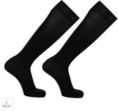 Lot de 3 paires de Chaussettes hautes en Bamboe - Zwart - Taille 39-42 - Chaussettes hautes en Bamboe doux pour pieds frais et secs - Femme / Homme