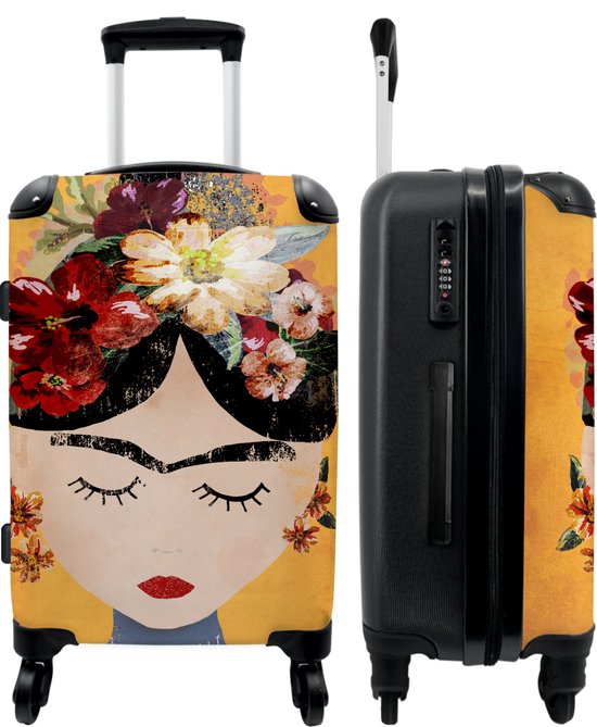 Valise grande Femme Fleurs Jaune