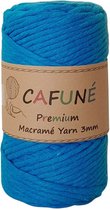 Cafuné Macrame Garen Premium-Turquoise-3mm-70 meter-Single Twist-Uitkambaar-Gerecycled katoen-koord