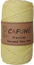 Cafuné Macrame Garen Premium-Geel-3mm-70 meter-Single Twist-Uitkambaar-Gerecycled katoen-koord