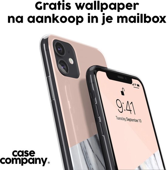 Case Company® - Hoesje met koord geschikt voor Samsung Galaxy A14 hoesje met Koord - A touch of peach - Telefoonhoesje met Zwart Koord - Bescherming aan alle Kanten en Over de Schermrand