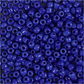 Rocailles, d 3 mm, afm 8/0 , gatgrootte 0,6-1,0 mm, blauw, 25 gr/ 1 doos