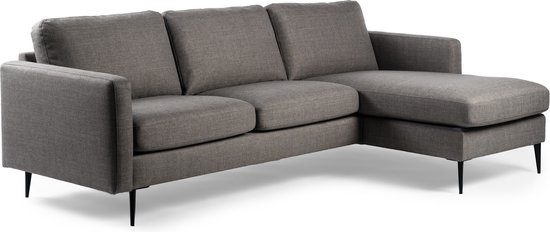 Foto: Twisted sofa 3 zitbank chaise longue links of rechts taupe stalen pootjes zwart