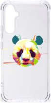 Silicone Hoesje Geschikt voor Geschikt voor Samsung Galaxy A34 Telefoon Hoesje met doorzichtige rand Panda Color