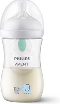 Philips Avent Natural Response Babyfles met Airfree-ventiel - Olifant - 1 Fles - 260ml - 1+ maanden - Snelheid 3-speen - SCY673/81