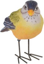 Decoratie Tuinbeeld vogeltje - putter - metaal - 10 cm - Dieren beelden