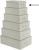 5Five Opbergdoos/box - 4x - lichtgrijs - L28 x B19.5 x H11 cm - Stevig karton - Greybox