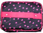 Beautycase zwart met roze hartjes - Moederdag cadeau
