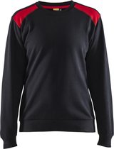 Blaklader Sweatshirt bi-colour Dames 3408-1158 - Zwart/Rood - L