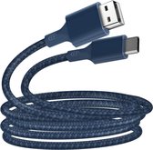 Ecologische Kabel USB naar USB-C Intensiteit 3A 2m Recyclebaar Just Green blauw