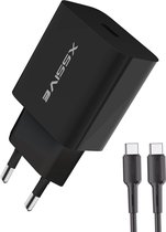 Xssive 25W oplader PD3.0 Super Fast Charger with C-C Cable XSS-AC66PD - Zwart