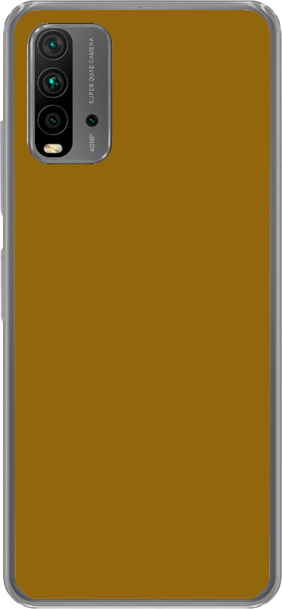 Telefoonhoesje Geschikt voor Xiaomi Geschikt voor Redmi 9T hoesje - Goud - Luxe - Interieur - Siliconen Telefoonhoesje Telefoonhoesje