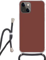 Cordon téléphonique - Chaîne téléphonique - Étui avec cordon Convient pour iPhone 13 Mini - Palette - Rouge - Intérieur - Siliconen - Bandoulière - Étui de téléphone avec cordon