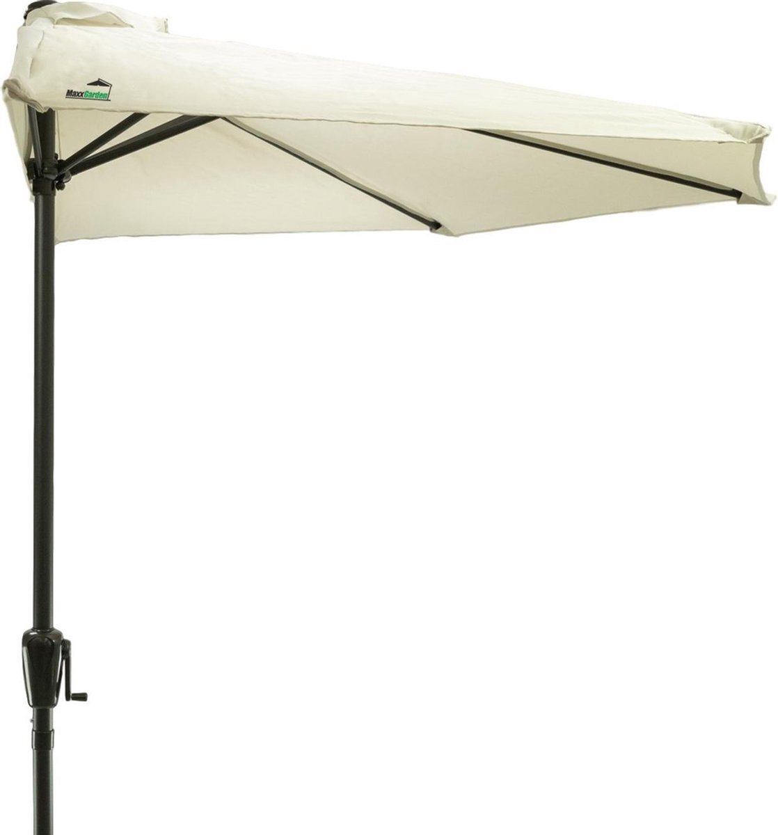 MaxxGarden Half-Round Balcony Parasol in Crème - Ø 270 cm - Mounted on Wall - Pa_merk: MaxxGarden