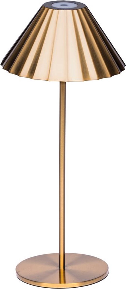 à Table London Tafellamp - LED Licht - voor Binnen en Buiten - Woonkamer - Slaapkamer - Tuin - Oplaadbaar - USB - Dimbaar - 32 cm - Goud