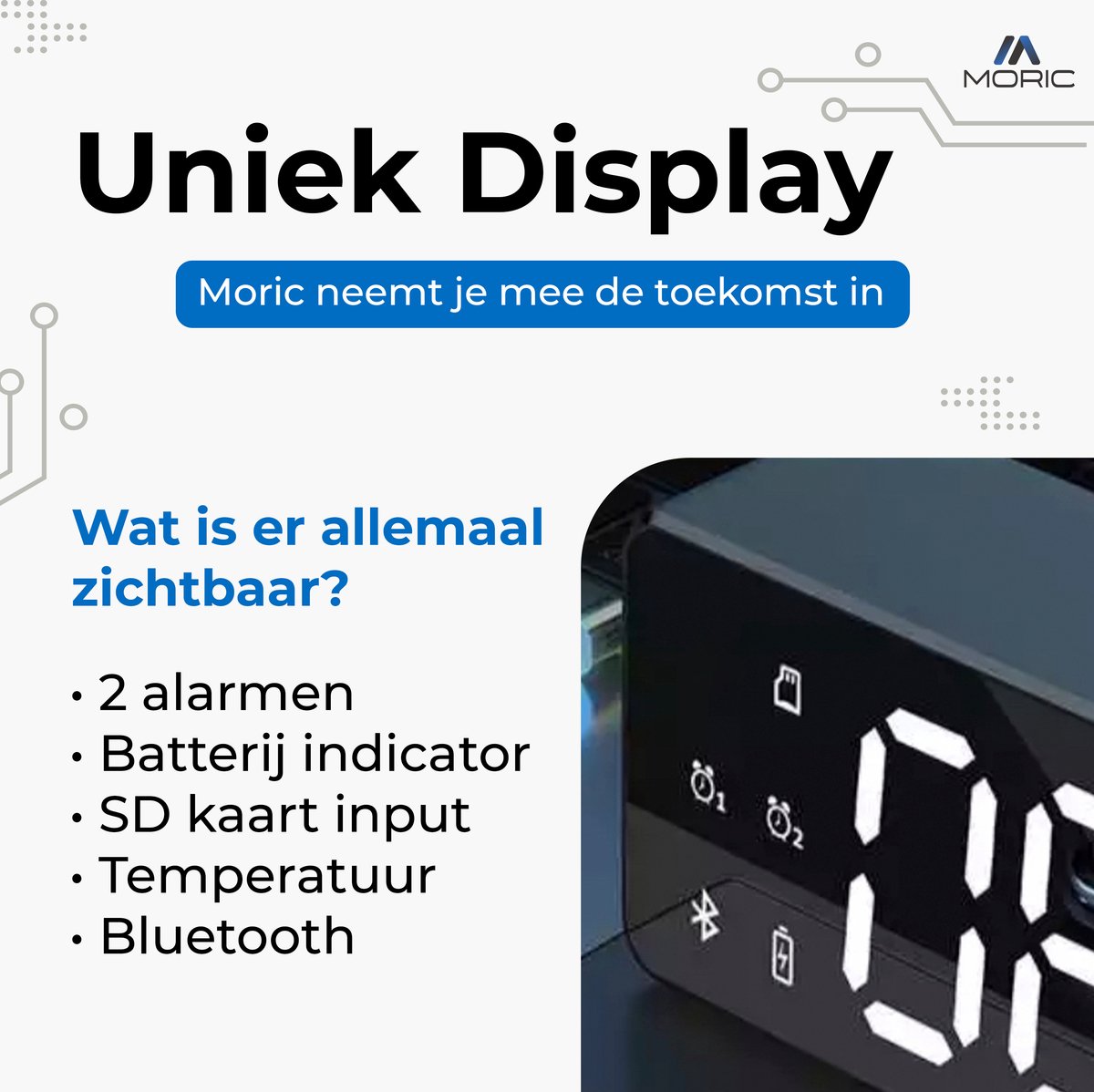 Digitale Wekker - Netvoeding, Geen Poespas Eenvoudige Bediening, Wekker, 12 en 24u, Groot Nachtlampje, Alarm, Snooze, Niet-tikkend, Aanpasbare Helderheidsdimmer, Grote Rode Cijfers, Zwart