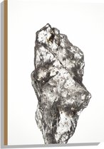 Hout - Groot Wit Doorzichtig Kristal tegen Witte Ondergrond - 50x75 cm - 9 mm dik - Foto op Hout (Met Ophangsysteem)