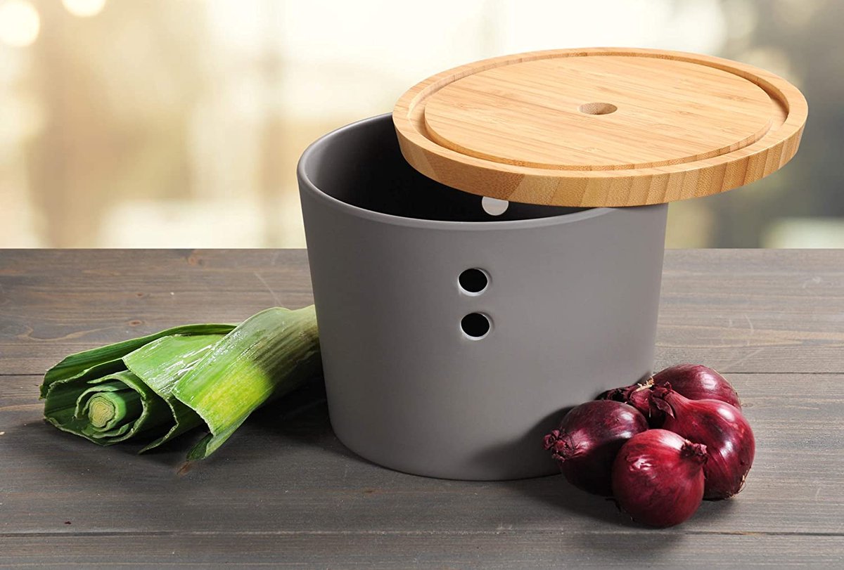 voorraaddoos, melamine, grijs-natuur