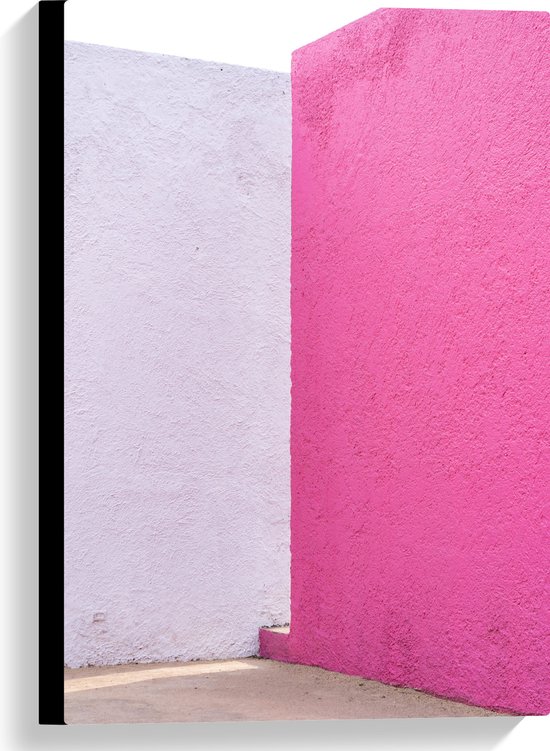 Canvas - Witte en Roze Muren - 40x60 cm Foto op Canvas Schilderij (Wanddecoratie op Canvas)