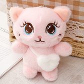 DW4Trading Sleutelhanger Roze Schattige Kitten met Witte Hartje - Kitty