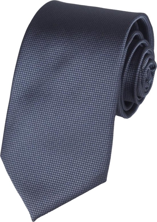 Fako Fashion® - Cravate - Diamant Fin - Satin - 8cm - 145cm - Gris Foncé