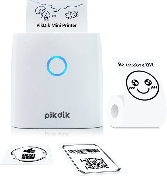 PikDik Mini Pocket Printer - 300DPI - Imprimante photo mobile - Haute  qualité - Incl.