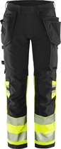 Fristads High Vis Green werkbroek stretch klasse 1 2643 GSTP - Hi-Vis geel/zwart - C154