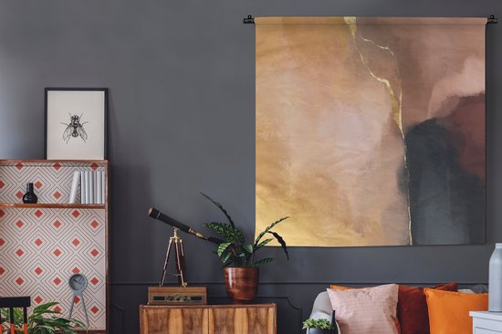 Tenture murale - Tissu mural - Abstrait - Peinture - Pastel - 120x120 cm - Tapisserie