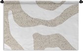 Wandkleed - Abstract - Terrazzo - Design - Beige - Wandtapijt - Wanddoek - Katoen - Wanddecoratie - 180x120 cm - Slaapkamer - Wandkleden - Muurkleed - Muurdecoratie - Tapestry