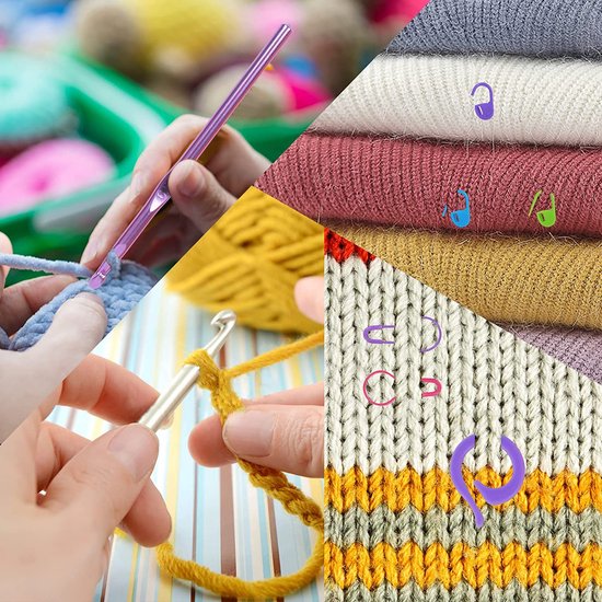 MONTKIARA Lot de 100 crochets à tricoter pour débutants avec étui