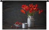 Tapisserie - Tapisserie - Nature Morte - Coquelicots - Pot à Lait - 90x60 cm - Tapisserie