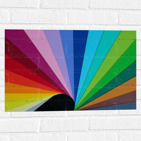 Muursticker - Regenboogkleuren Strepen Patroon - 60x40 cm Foto op Muursticker