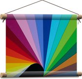 Textielposter - Regenboogkleuren Strepen Patroon - 40x30 cm Foto op Textiel