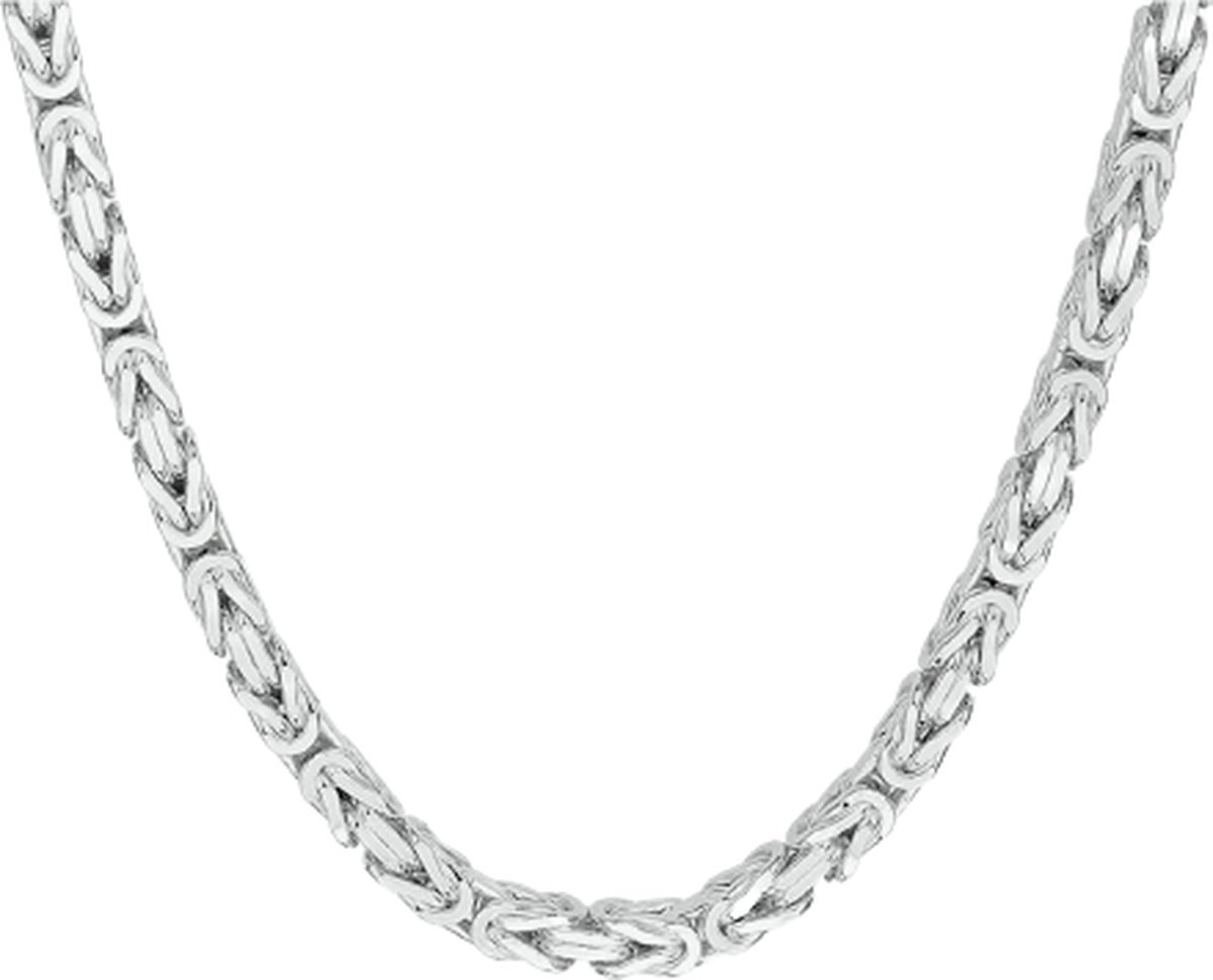 Vierkante KoningsKetting Zilver 925 Gerhodineerd 2.5mm breed - 45CM