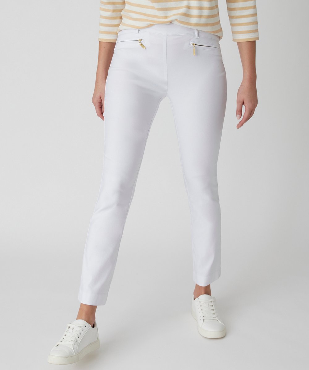 Damart - 7/8-broek van stretch linnen - Dames - Wit - 52