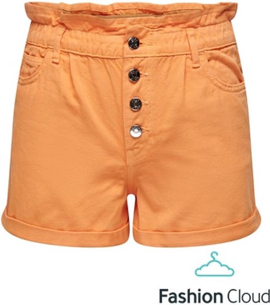 Only Cuba Paperbag Color Shorts Mock Orange ORANJE S