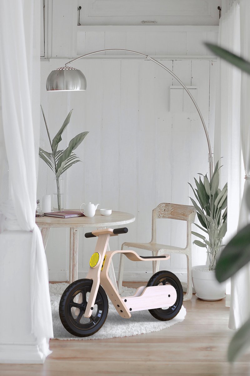 Houten Loopfiets voor kinderen vanaf 1 Jaar tot 5 jaar Voor binnen en buiten. Leren fietsen Mamatoyz thumbnail 2