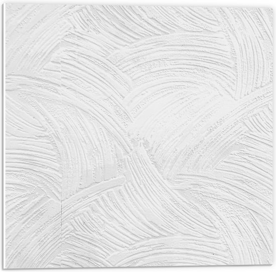 PVC Schuimplaat- Witte Golvende Structuur in Witte Ondergrond - 50x50 cm Foto op PVC Schuimplaat