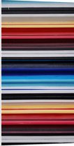 PVC Schuimplaat - Strepen in het Rood, Geel, Blauw en Grijs - 50x100 cm Foto op PVC Schuimplaat (Met Ophangsysteem)