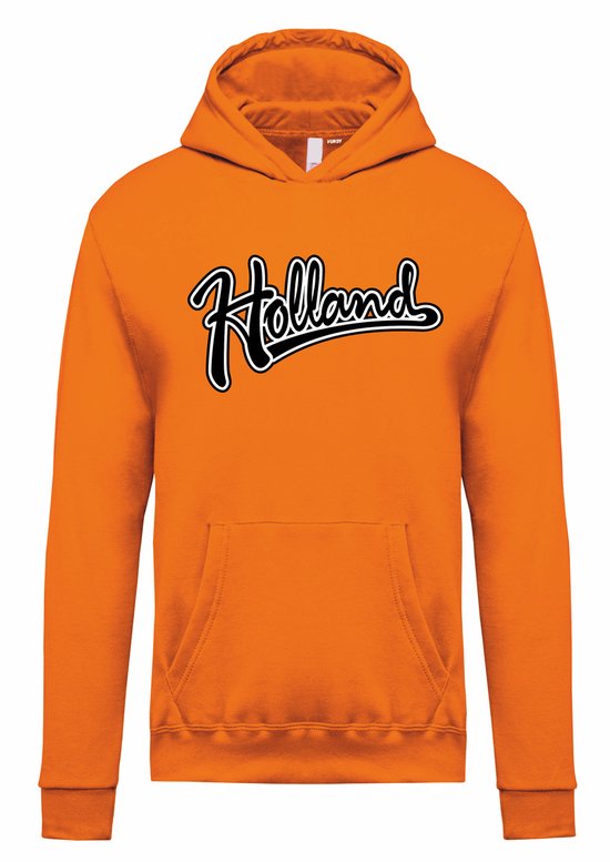 Hoodie Holland Tekst | Koningsdag kleding | oranje hoodie shirt | Oranje | maat S